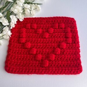 Red Heart Crocheted Bag